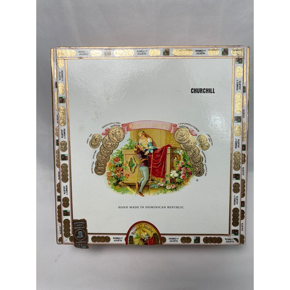 Collectible Cigar Box Romeo y Julieta Churchill Empty Decor Storage Crafts